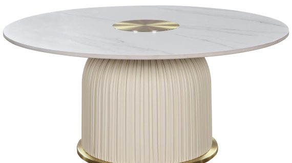 Kawowy Stolik Zaokrąglona Podstawa Ekoskóra Złoty Akcent – Virtus