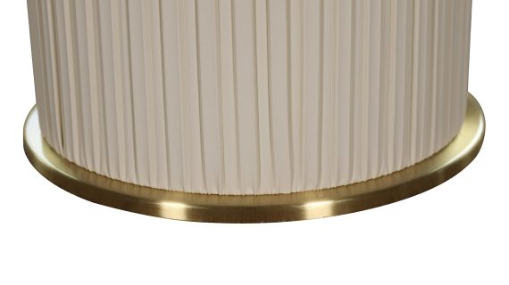 miniaturka Kawowy Stolik Zaokrąglona Podstawa Ekoskóra Złoty Akcent – Virtus