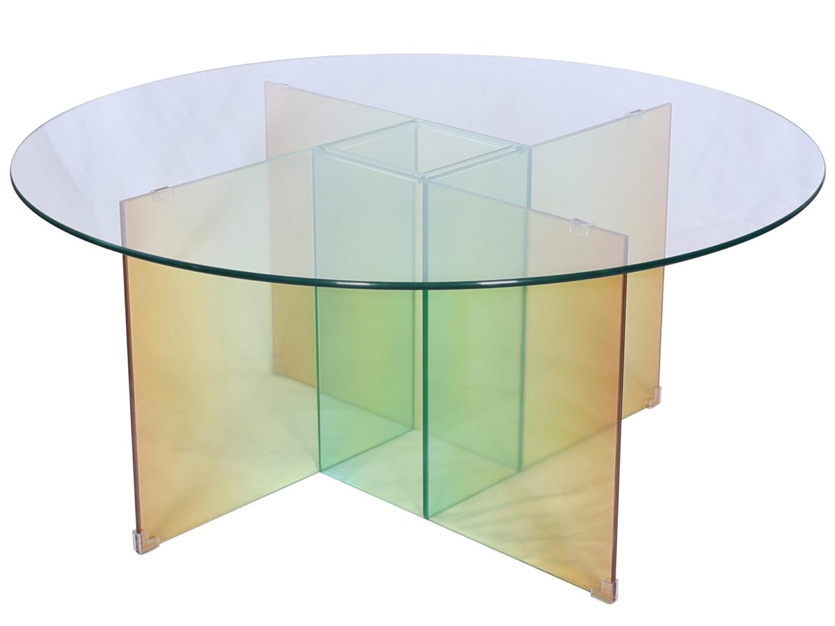 Stolik Kawowy Opalizujące Szkło Zmieniające Kolory – Virtus