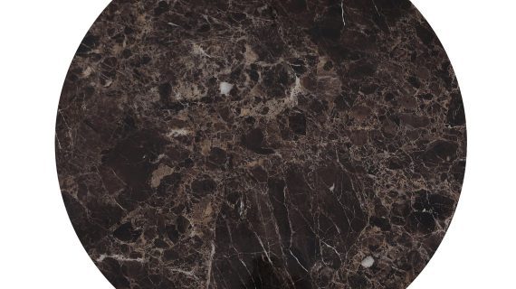 miniaturka Okrągły Stolik Brązowy Blat Złote Nogi Tafle – Virtus