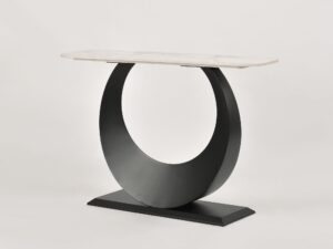 miniaturka Czarna Konsola Biały Marmur Blat Forma Księżyca – Virtus