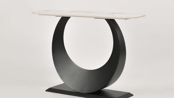 miniaturka Czarna Konsola Biały Marmur Blat Forma Księżyca – Virtus