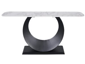 miniaturka Czarna Konsola Biały Marmur Unikalna Podstawa – Virtus