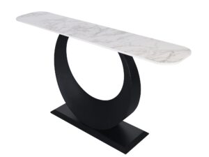 miniaturka Czarna Konsola Biały Marmur Unikalna Podstawa – Virtus