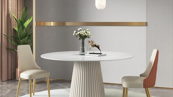 miniaturka Stół 120cm Stożkowa Podstawa Blat Marmur – Virtus