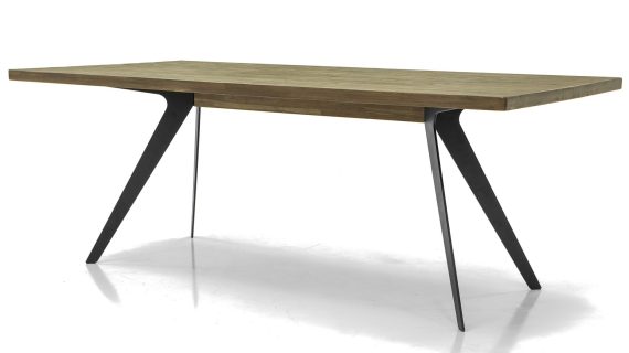 miniaturka Modern Vintage Stół Drewniany Grafitowe Metalowe Nogi – Valore