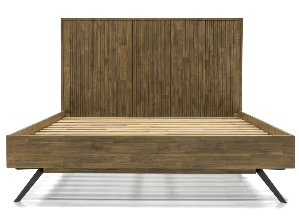 Retro Łóżko Modern Vintage 3D Wezgłowie Grafitowe Nogi – Valore