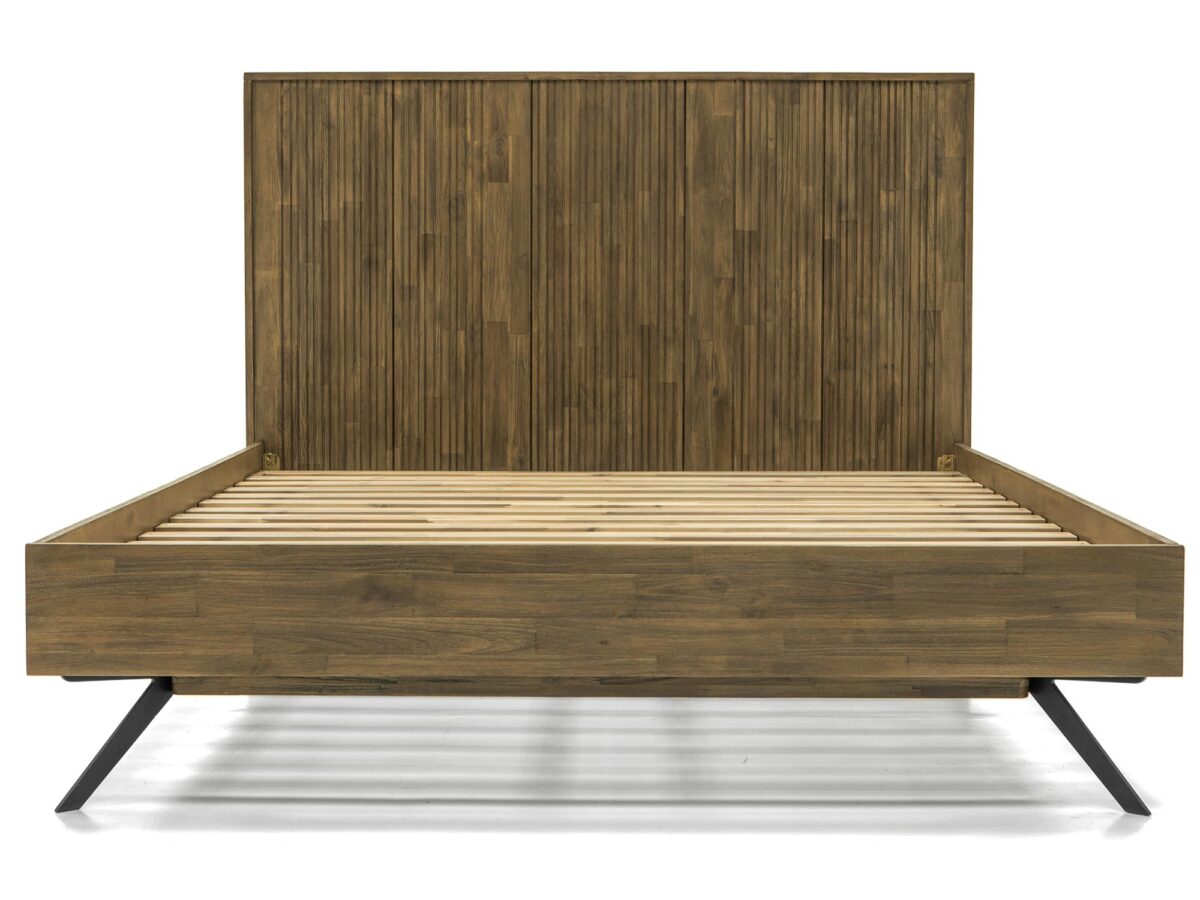 Retro Łóżko Modern Vintage 3D Wezgłowie Grafitowe Nogi – Valore