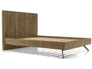 miniaturka Retro Łóżko Modern Vintage 3D Wezgłowie Grafitowe Nogi – Valore