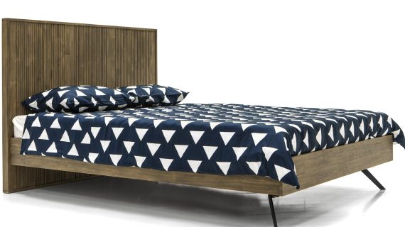 miniaturka Retro Łóżko Modern Vintage 3D Wezgłowie Grafitowe Nogi – Valore