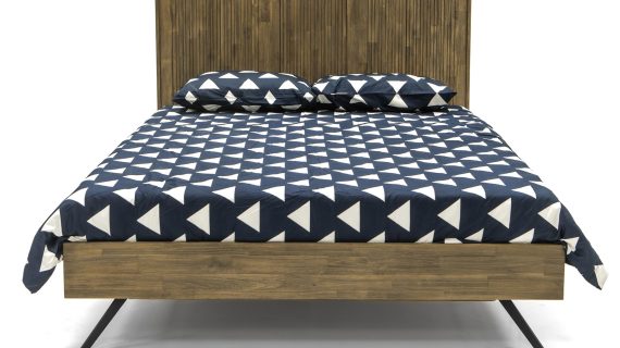 miniaturka Retro Łóżko Modern Vintage 3D Wezgłowie Grafitowe Nogi – Valore