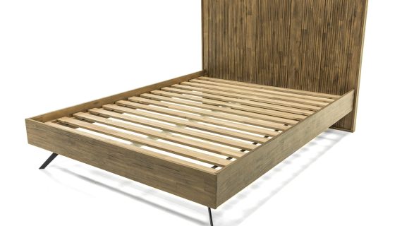 miniaturka Retro Łóżko Modern Vintage 3D Wezgłowie Grafitowe Nogi – Valore