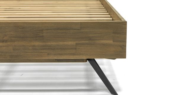 miniaturka Retro Łóżko Modern Vintage 3D Wezgłowie Grafitowe Nogi – Valore