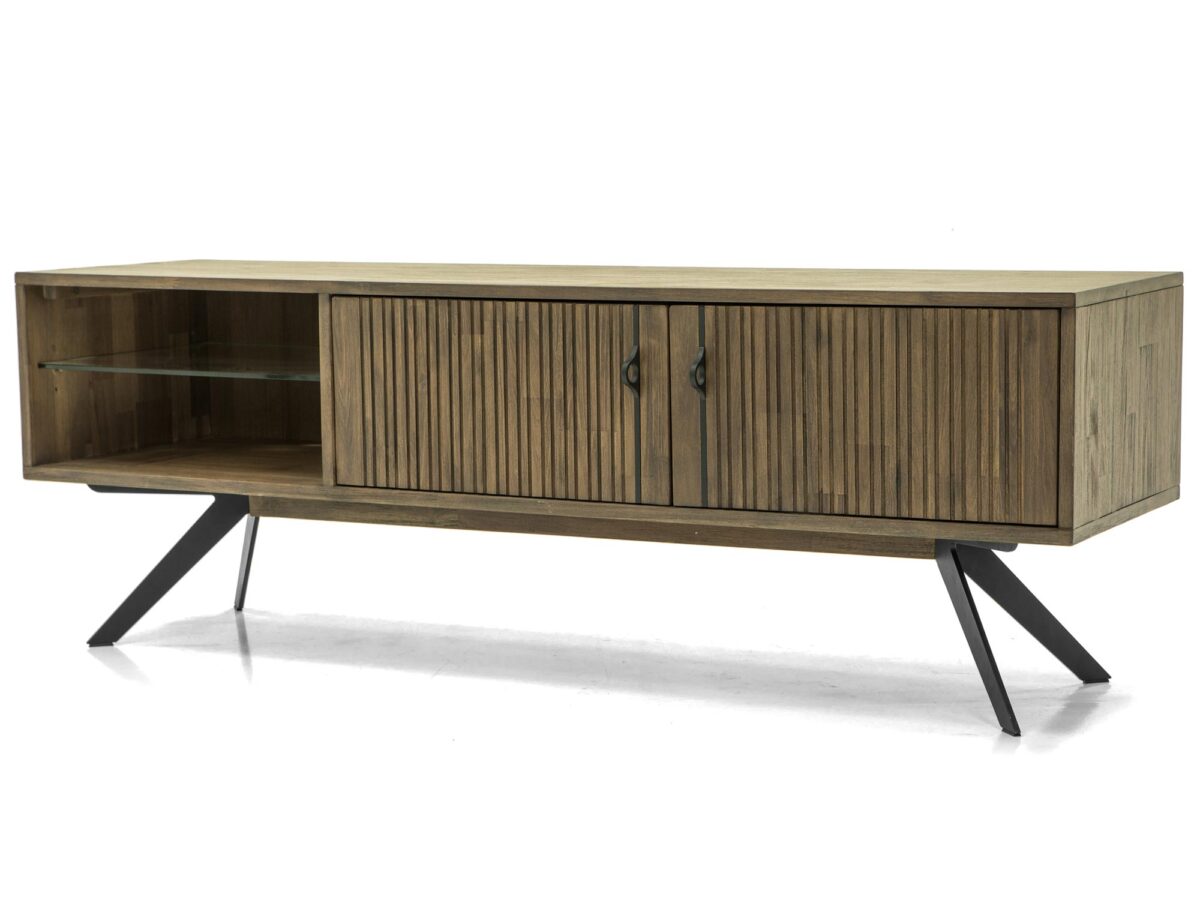 RTV Komoda Vintage Modern 3D Fronty z Lamelami – Valore