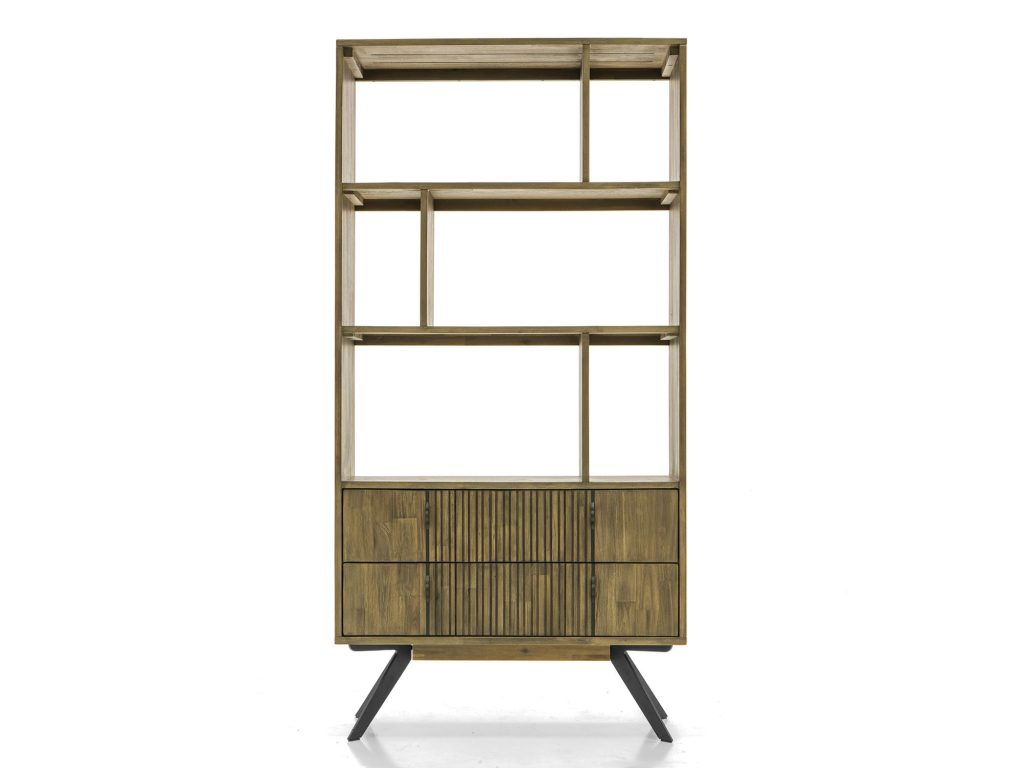 Vintage Modern Regał z Lamelami Metalowe Nogi – Valore