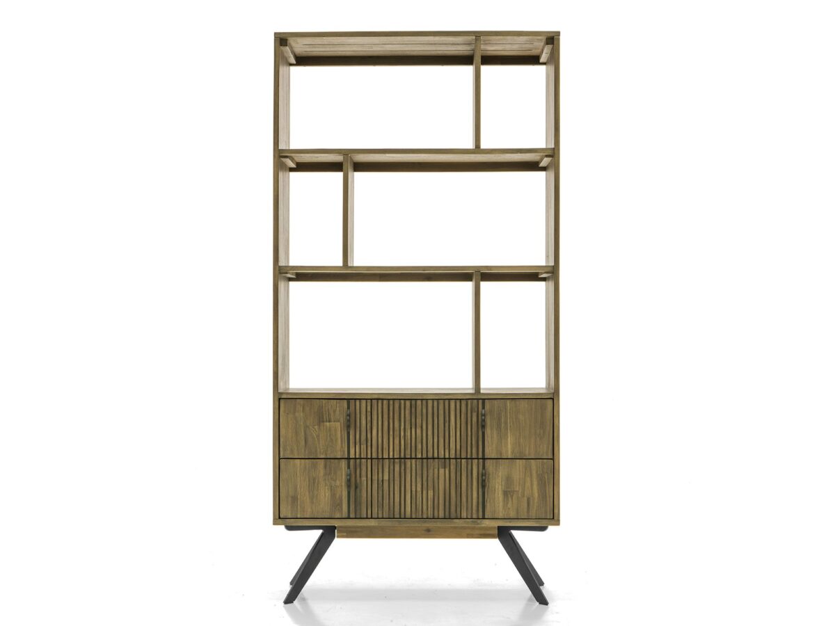 Vintage Modern Regał z Lamelami Metalowe Nogi – Valore