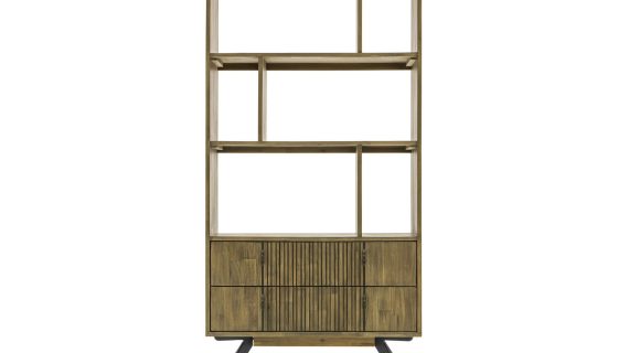 Vintage Modern Regał z Lamelami Metalowe Nogi – Valore