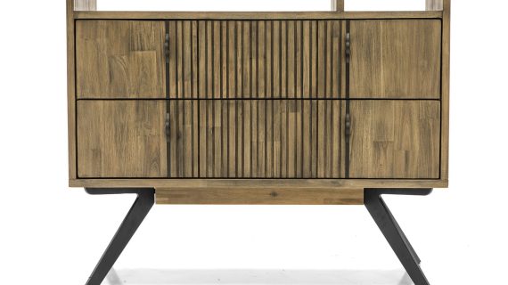 miniaturka Vintage Modern Regał z Lamelami Metalowe Nogi – Valore