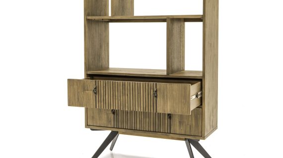 miniaturka Vintage Modern Regał z Lamelami Metalowe Nogi – Valore