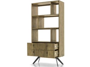 miniaturka Vintage Modern Regał z Lamelami Metalowe Nogi – Valore