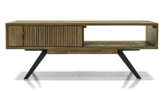 miniaturka Kawowy Stolik Retro z Przegrodą Grafitowe Nogi – Valore