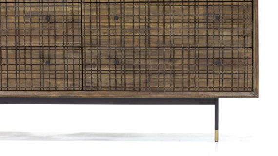 miniaturka Drewniana Szafka Retro 3D ze Złotym Akcentem – Enigma