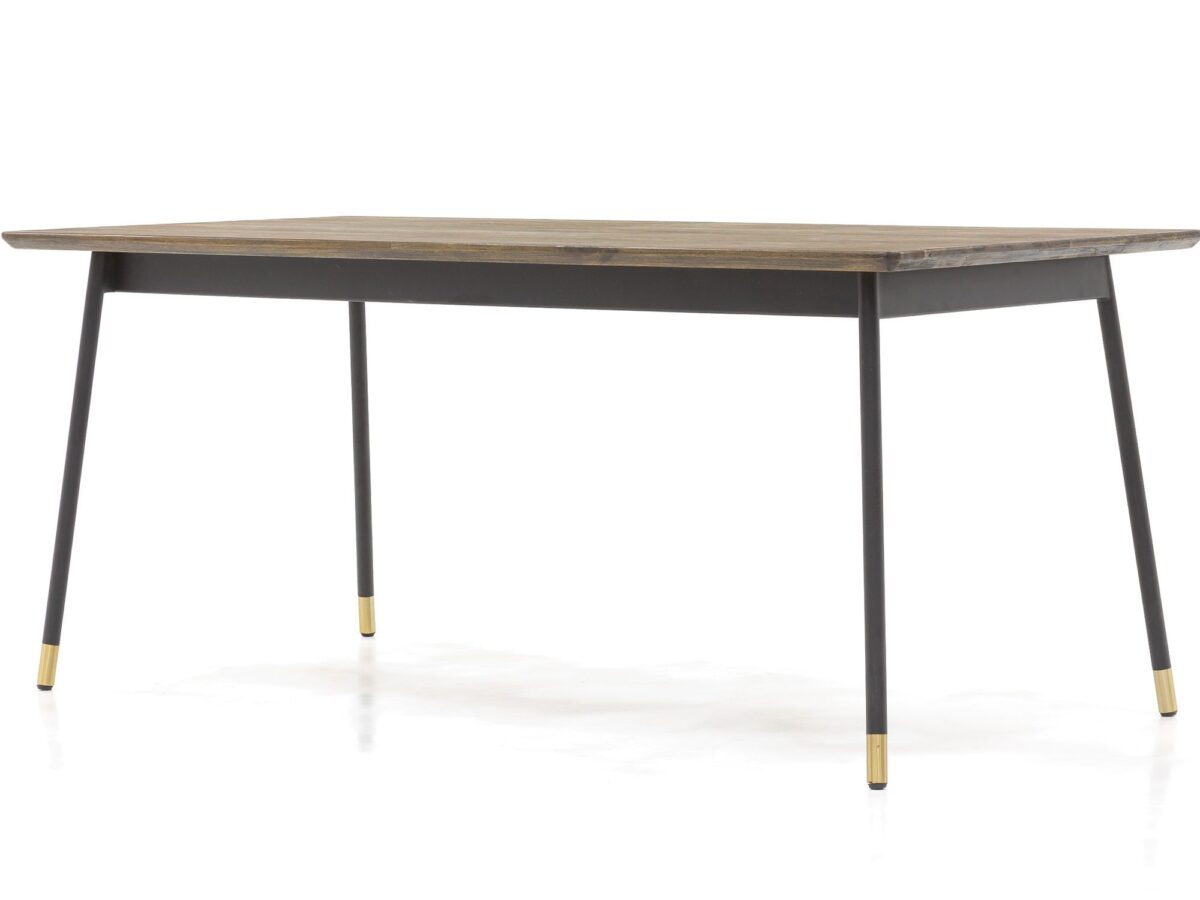 Retro Stół ze Złotymi Akcentami Metalowe Nogi – Enigma