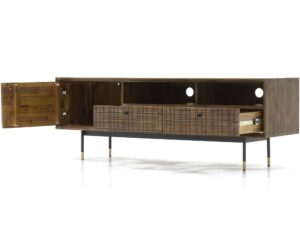 miniaturka Drewniana Komoda RTV Retro Metalowe Akcenty – Enigma