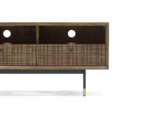 miniaturka Drewniana Komoda RTV Retro Metalowe Akcenty – Enigma