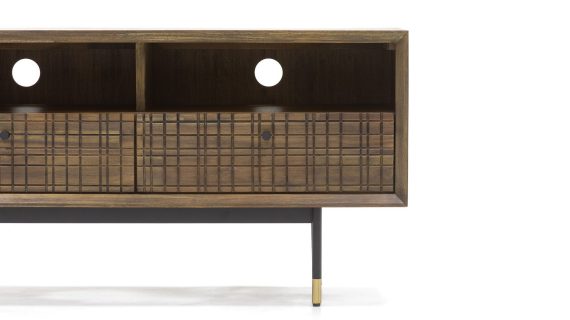 miniaturka Drewniana Komoda RTV Retro Metalowe Akcenty – Enigma