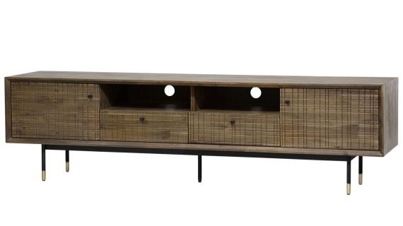 RTV Komoda Retro z 3D Frontami Metalowe Nóżki – Enigma