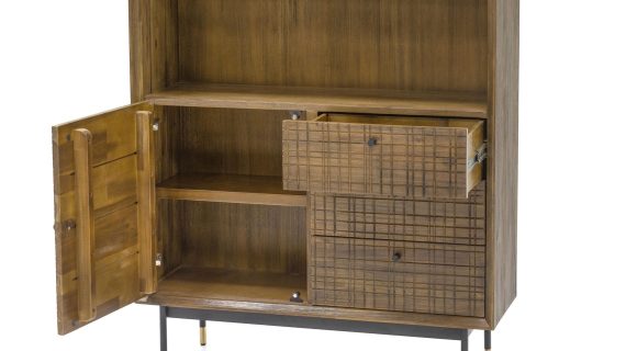 miniaturka Retro Regał Drewniany z Metalowymi Nóżkami – Enigma