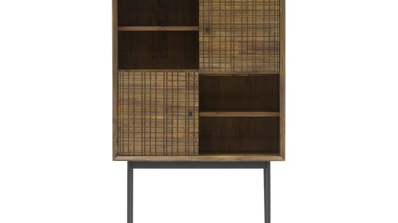 Retro Komoda Drewniana 3D ze Złotymi Akcentami – Enigma