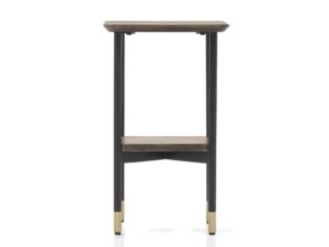 miniaturka Retro stolik drewniany z metalem i złotymi detalami – Enigma