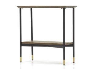 miniaturka Stolik z drewna i metalu ze złotymi zdobieniami – Enigma