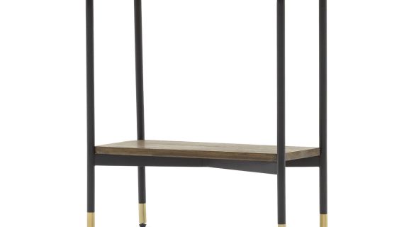 miniaturka Stolik z drewna i metalu ze złotymi zdobieniami – Enigma