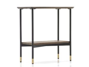 miniaturka Stolik z drewna i metalu ze złotymi zdobieniami – Enigma