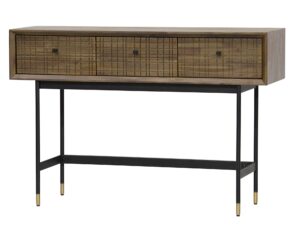 Konsola drewniana retro z metalowymi nogami – Enigma