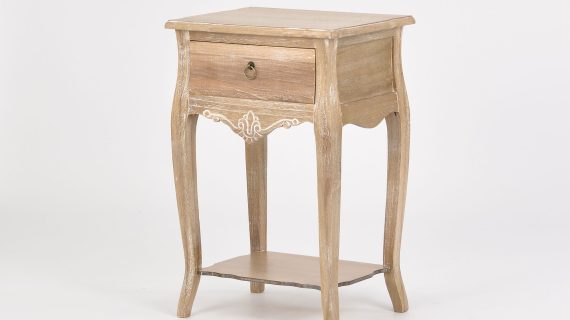 miniaturka Szafka nocna jasnobrązowa z metalowym uchwytem – Viva