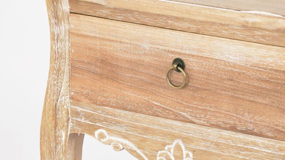 miniaturka Szafka nocna jasnobrązowa z metalowym uchwytem – Viva