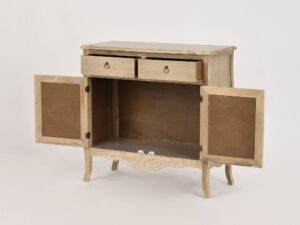 miniaturka Komoda prowansalska z rzeźbieniami i jasnobrązowym blatem – Viva