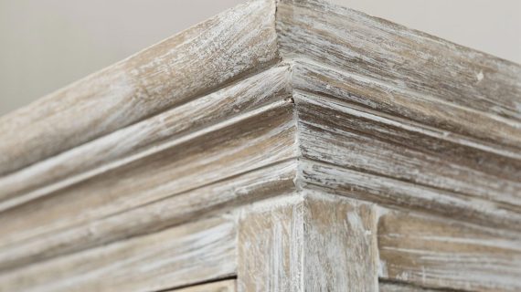 miniaturka Kredens z bielonego drewna paulowni na giętych nóżkach – Viva