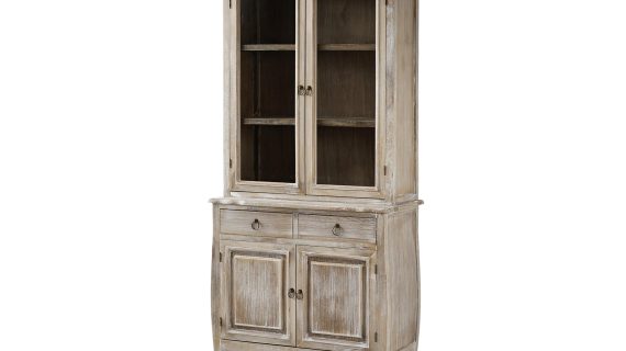 Kredens z bielonego drewna paulowni na giętych nóżkach – Viva