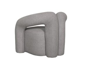 miniaturka Srebrnoszary Fotel Tkanina Boucle Połyskujące Nici – Zenith