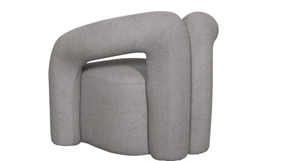 miniaturka Srebrnoszary Fotel Tkanina Boucle Połyskujące Nici – Zenith