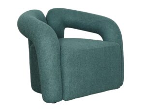 miniaturka Szmaragdowy Fotel Tkanina Boucle Srebrny Połysk – Zenith