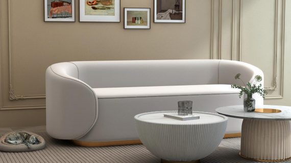 miniaturka Stolik Kawowy Nowoczesny Złota Podstawa Marmur – Virtus