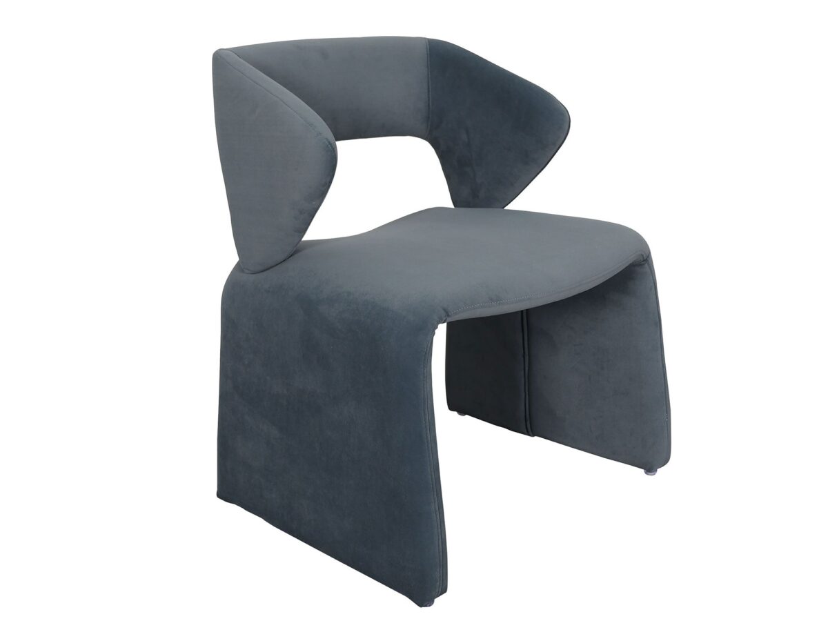 Grafitowe Krzesło Tapicerowane Welurowa Tkanina – Zenith