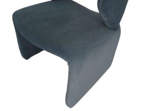 miniaturka Grafitowe Krzesło Tapicerowane Welurowa Tkanina – Zenith