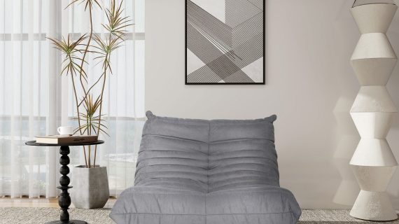 miniaturka Szary Fotel Ikonowy Pikowanie Pionowa Linia – Zenith